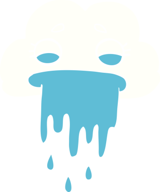 Bir insan tarafından çizilmiş karalama yağmur bulutu