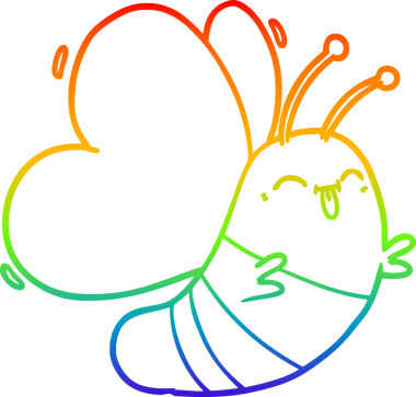 gökkuşağı gradyan çizgisi bir insan tarafından çizilmiş komik bir kelebek çizimi