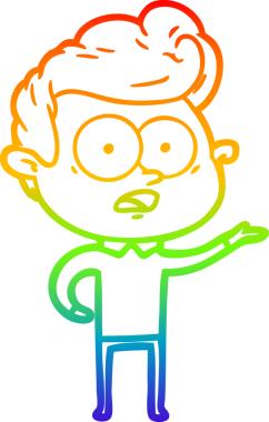 Bir insan tarafından çizilmiş gökkuşağı gradyan çizgi çizimi.