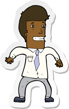 Bir insan tarafından çizilmiş sinirli bir iş adamının çıkartması.