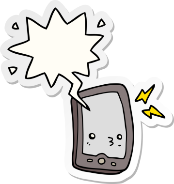 bir insan tarafından çizilmiş konuşma balonu etiketli çizgi film cep telefonu