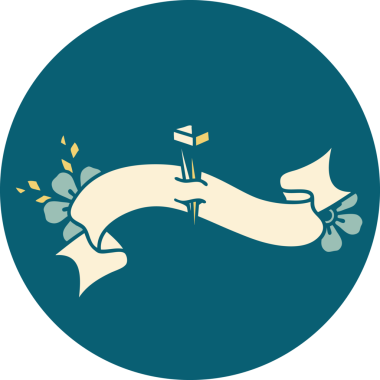 Bir insan tarafından çizilmiş demir çivi sancağıyla dövme stili simgesi