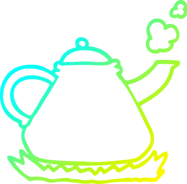 Bir insan tarafından sobanın üzerine çizilmiş bir karikatür çizimi.