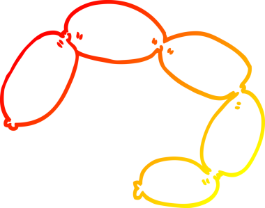 Bir insan tarafından çizilmiş bir sosis dizisinin sıcak gradyan çizimi