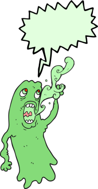 Bir insan tarafından çizilmiş serbest konuşma balonu çizgi film hayaleti.