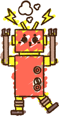 Bir insan tarafından çizilen Robot Panik Tebeşiri