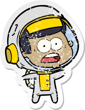 Bir karikatürün sıkıntılı çıkartması bir insan tarafından çizilmiş astronotu şaşırttı.