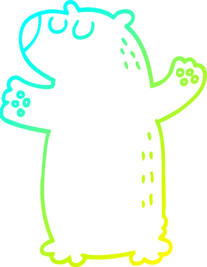 Bir çizgi film ayısının insan tarafından çizilmiş soğuk çizgi çizgisi.