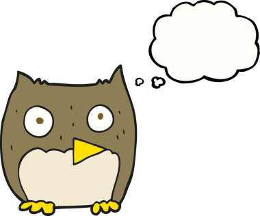 Bir insan tarafından çizilmiş serbest çizim baloncuk baykuş.