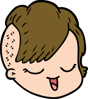 Bir insan tarafından çizilmiş bir kadın yüzü.