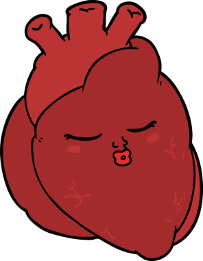 Bir insan tarafından çizilmiş karikatür kalp.