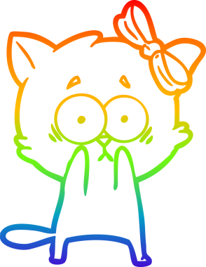 gökkuşağı gradyanı çizimi bir insan tarafından çizilmiş çizgi film kedisi