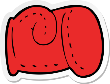 Bir insan tarafından çizilmiş bir boks eldiveninin çıkartması.