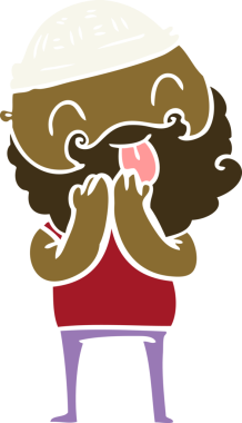 Bir insan tarafından çizilmiş sakallı bir adam.