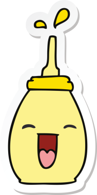 Bir insan tarafından çizilmiş garip bir el yazısı çizilmiş mutlu hardal.