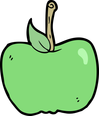 bir insan tarafından çizilmiş elma karikatürü