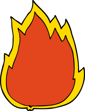 Bir insan tarafından çizilmiş çizgi film ateşi