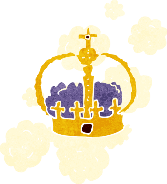 Bir insan tarafından çizilmiş karikatür tacı