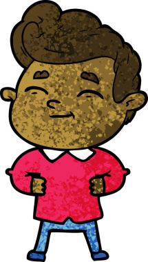 Bir insan tarafından çizilmiş mutlu çizgi film adamı.