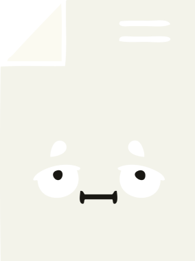 Bir insan tarafından çizilmiş bir kağıt parçasının düz renk retro karikatürü