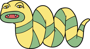 Bir insan tarafından çizilmiş çizgi film yılanı.