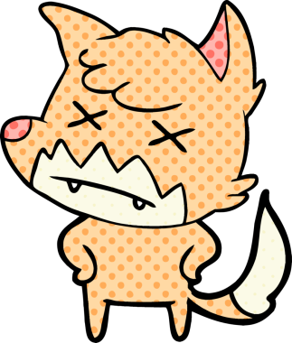 Bir insan tarafından çizilmiş ölü tilki çizgi filmi