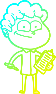 Bir insan tarafından çizilmiş mutlu bir adamın soğuk çizgi çizimi.