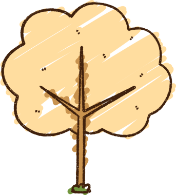 Bir insan tarafından çizilen Ağaç Tebeşiri