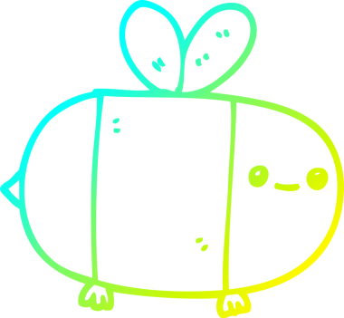 Bir insan tarafından çizilmiş bir çizgi filmin soğuk gradyan çizimi