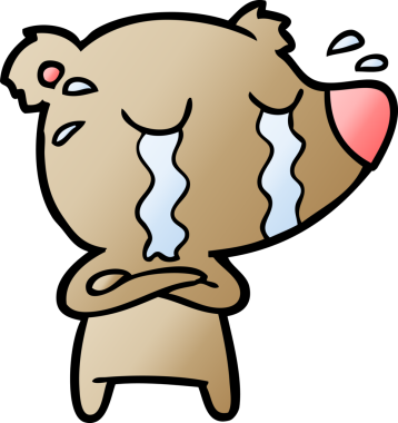 Bir insan tarafından çizilmiş ağlayan ayı.