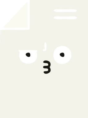 Bir insan tarafından çizilmiş bir kağıt parçasının düz renk retro karikatürü