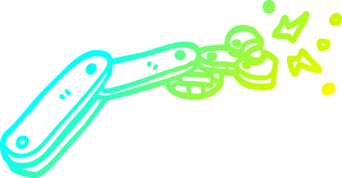 Bir insan tarafından çizilen robot kolun soğuk gradyan çizgisi.