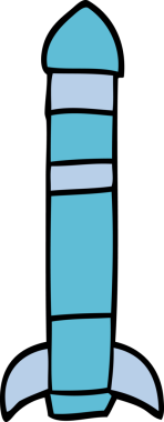 Bir insan tarafından çizilmiş karalama yüksekliğindeki roket