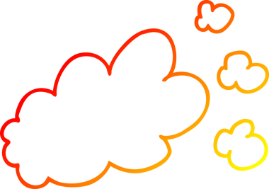 Bir insan tarafından çizilen sıcak çizgi çizgi film dumanının çizimi