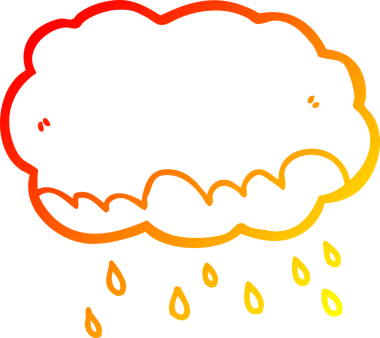 Bir insan tarafından çizilen yağmur bulutunun sıcak çizgi çizimi