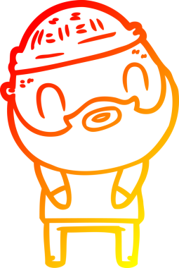 Bir insan tarafından çizilmiş sakallı bir adamın sıcak çizgi çizimi.