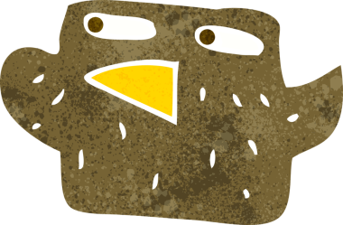 Bir insan tarafından çizilmiş çizgi film kuşu.