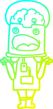 Bir insan tarafından çizilmiş soğuk gradyan robot çizimi