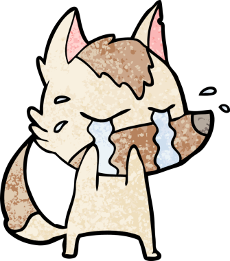 Bir insan tarafından çizilmiş ağlayan kurt çizgi filmi.