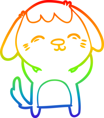 gökkuşağı gradyan çizimi Mutlu bir çizgi köpek çizimi Bir insan tarafından çizilmiş