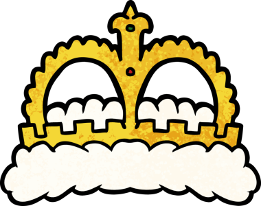 Bir insan tarafından çizilmiş karikatür tacı