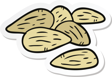 Bir insan tarafından çizilmiş karikatür bademlerinin çıkartması.