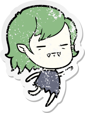 Bir insan tarafından çizilmiş ölümsüz vampir bir kızın sıkıntılı çıkartması.