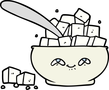 bir insan tarafından çizilmiş şeker kasesi.