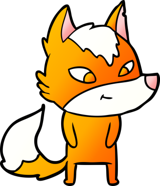 Bir insan tarafından çizilmiş tilki çizgi film karakteri