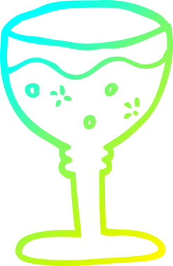 Bir insan tarafından çizilmiş kırmızı şarap karikatürünün soğuk gradyan çizgisi.