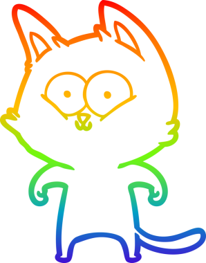 gökkuşağı gradyanı çizimi bir insan tarafından çizilmiş çizgi film kedisi