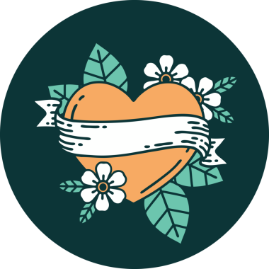 Bir insan tarafından çizilmiş kalp ve bayrağın ikonik dövme şekli