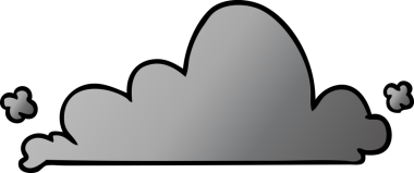 Bir insan tarafından çizilmiş beyaz bulutun gradyan karikatürü.