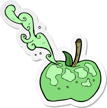 Bir insan tarafından çizilmiş çizgi film elmasının çıkartması.